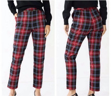 Draper James RSVP Pant Tartan Holiday Red Plaid Straight Trouser Women's L