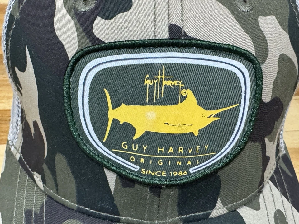 GUY HARVEY Camuflaje Camionero Sombrero Malla Snapback Gorra Parche para Peces Exterior OSFM Pesca Foto 4 de 4