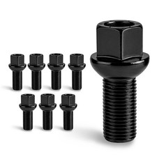 8 Radschrauben für VW Polo Golf Passat Kugelbund R13 M14x1,5 27mm SW17 Schwarz