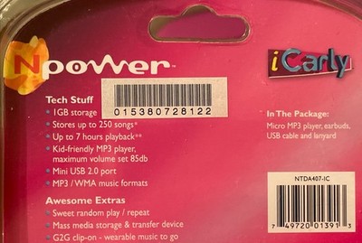 プレステーション iCarly - Npower Micro 1GB MP3 Player Clip-N-Go USB (FREE SHIPPING