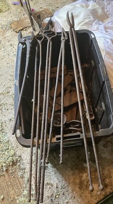 Lot  Vintage Antique Blacksmith Tongs