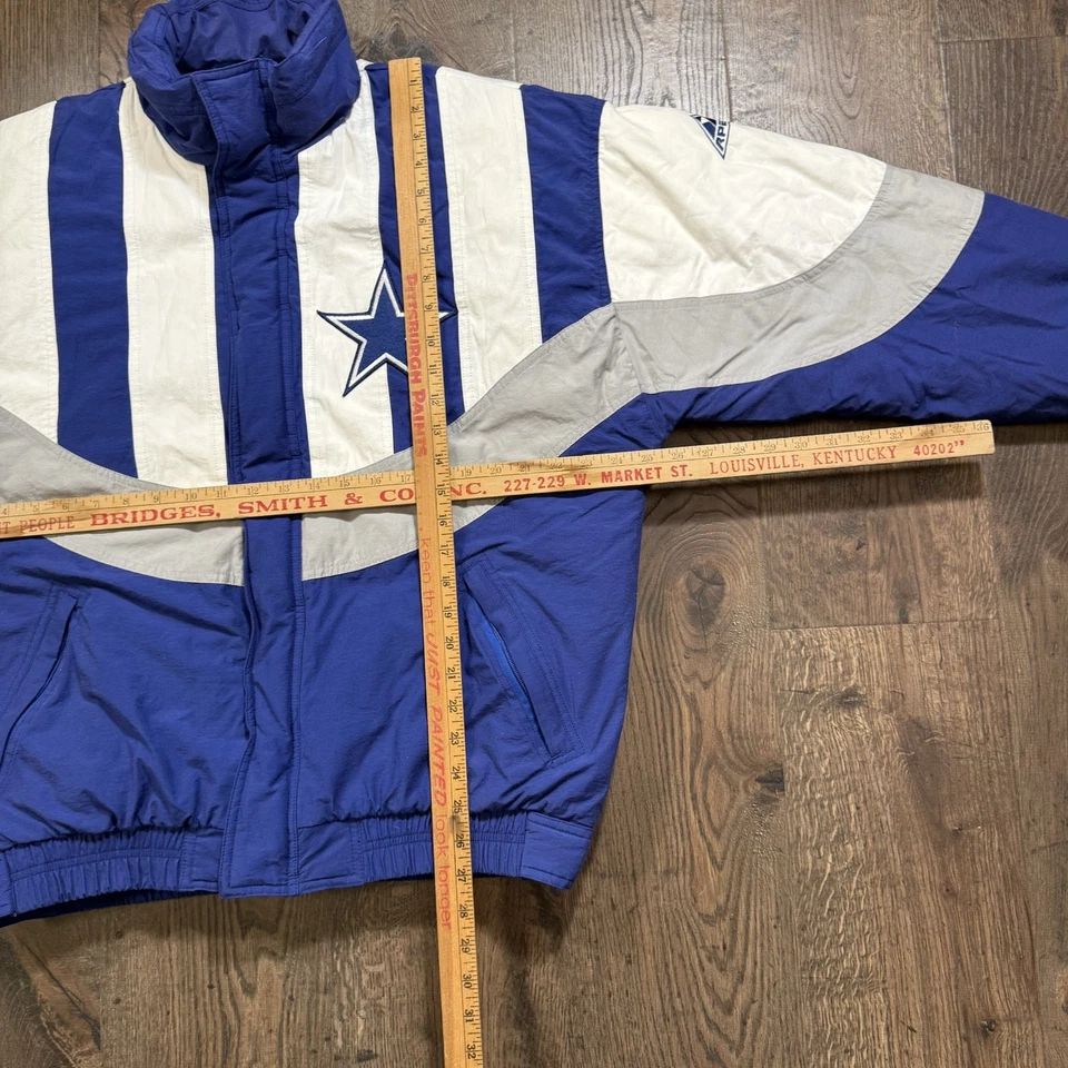 Jaqueta acolchoada masculina vintage anos 90 Dallas Cowboys Apex One NFL tamanho M - Imagem 4 de 4