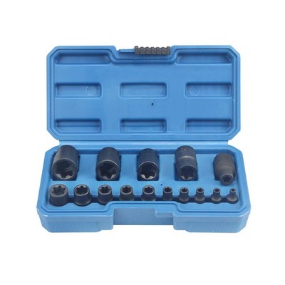 15pcs External Torx Plus Socket Set,6 point E-Torx Star Torque Socket Set,Cr-v s