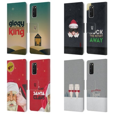 HEAD CASE DESIGNS CHRISTMAS CAROLS LEATHER BOOK WALLET CASE FOR SAMSUNG PHONES 1