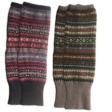 Luckystaryuan Wool Leg Warmers for Women Set of 2 Wool Knit Leg Warmer Style 9