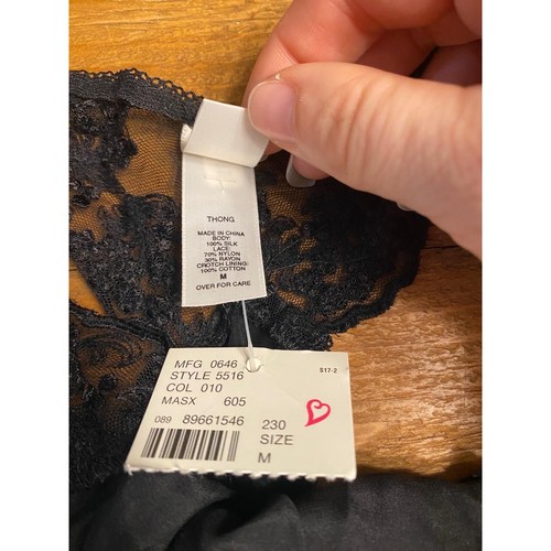 Victoria’s Secret M vintage NWT Black Silk Lace lingerie Elegant Sexy - Picture 4 of 5