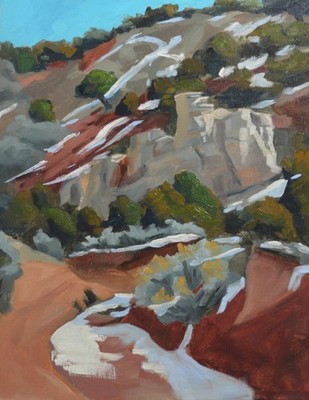 Winter Arroyo 11x14 Oil Painting Signed by the Artist