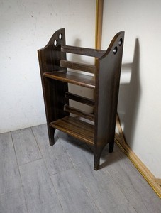 Vintage Mission Arts & Crafts Small Wood Bookcase Bookshelf 2-Tier Stand R87