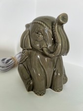 Ceramic Zen Elephant Night Light Table Lamp Decor Boho Hippie Indian Bedroom