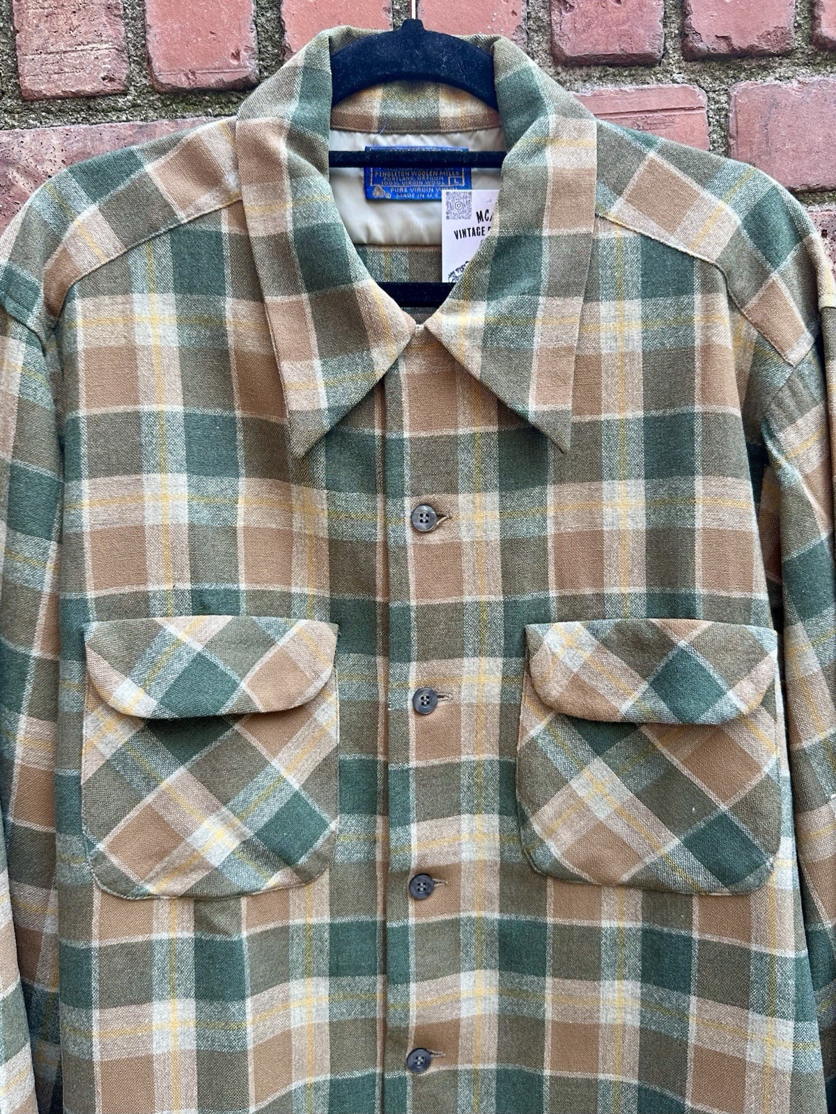 1970’s Vintage Pendleton Loop Collar Plaid Wool B… - image 6