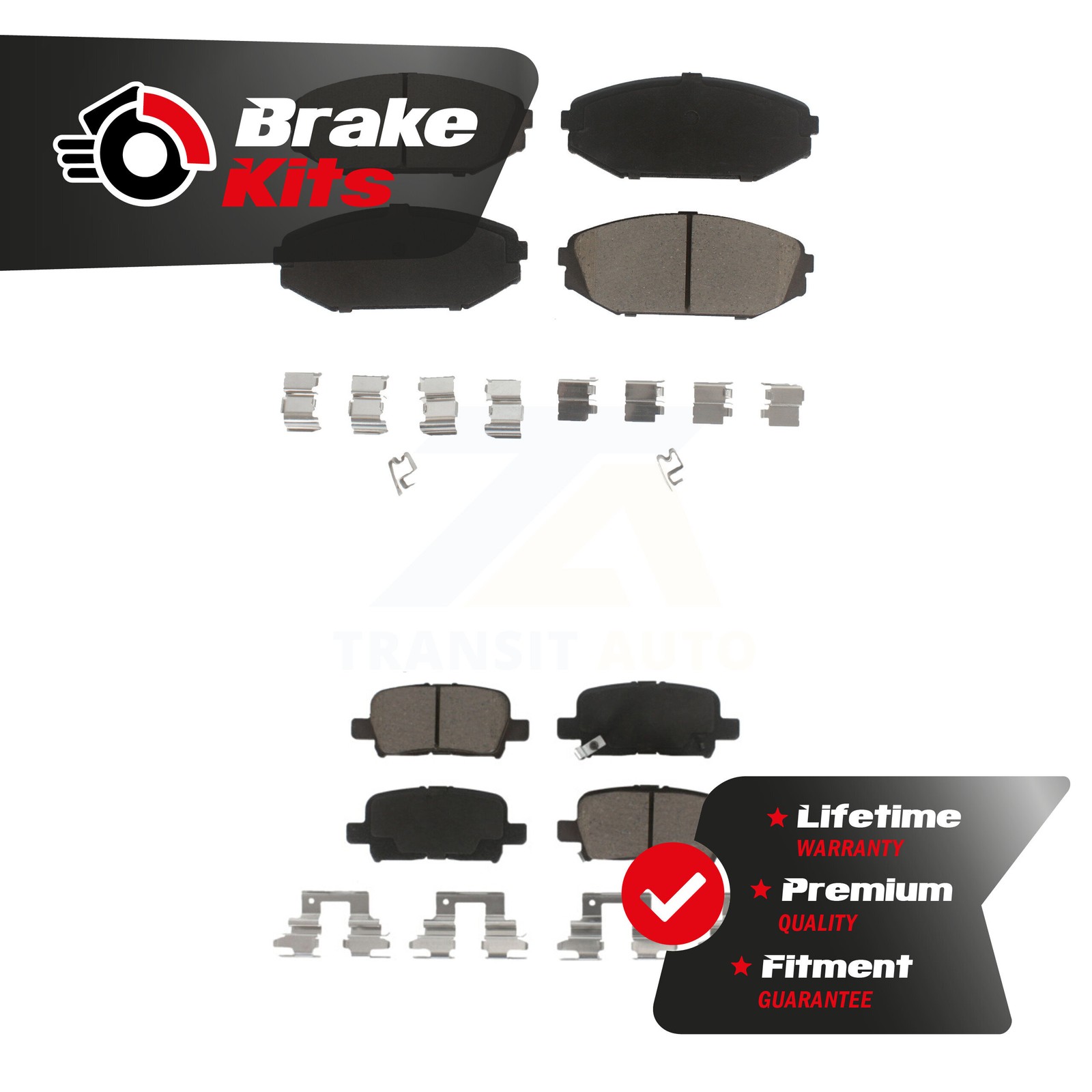 Front Rear Ceramic Brake Pad Kit For 2002-2004 Honda Odyssey 2001-2002 Acura MDX