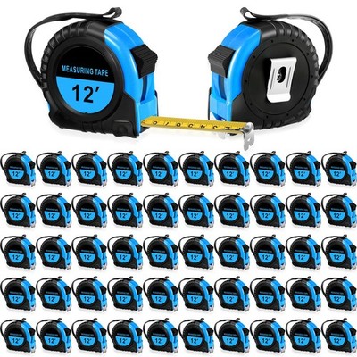 Tape Measure Retractable 12 Ft Blue Copkim Pieces Easy Read Fractions Marked