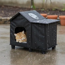 Outdoor Cat House Waterproof Weatherproof Cat House All Season for Garden,