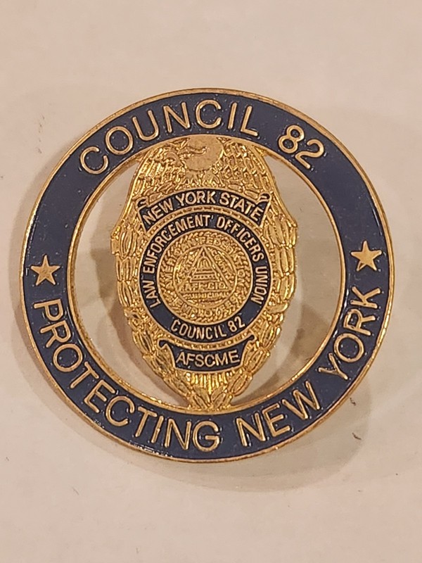 Council 82 New York State Law Enforcement Officers Union pin.
