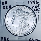 1896 BU GEM MORGAN SILVER DOLLAR UNC MS+++ U.S. MINT RARE COIN 2546 — photo 1