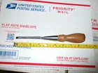 OLD  WOOD CHISEL  WITH WOODEN HANDLE 1/4" WIDE CHROME PLATED