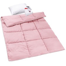 Toddler Down Alternative Comforter 39x47 In Baby Blanket Quilt Pink Stripe
