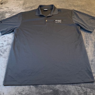 Nike Golf Gray Dri-FIT Polo Shirt FPI Paving Logo Short Sleeve Mens Large