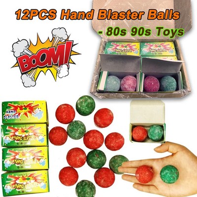 HAND BLASTER - Spark Ball Popping Blaster Ball 12pc/set Board Cannon Pop-on-Bump