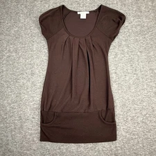 Vintage Charlotte Russe Y2K Top Scoop Neck Brown Size Small Cap Sleeve 