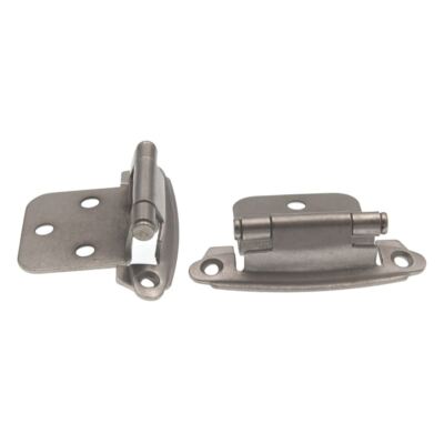 Pair Satin Nickel P244-SN Hickory Flush Self-Closing Cabinet Hinges