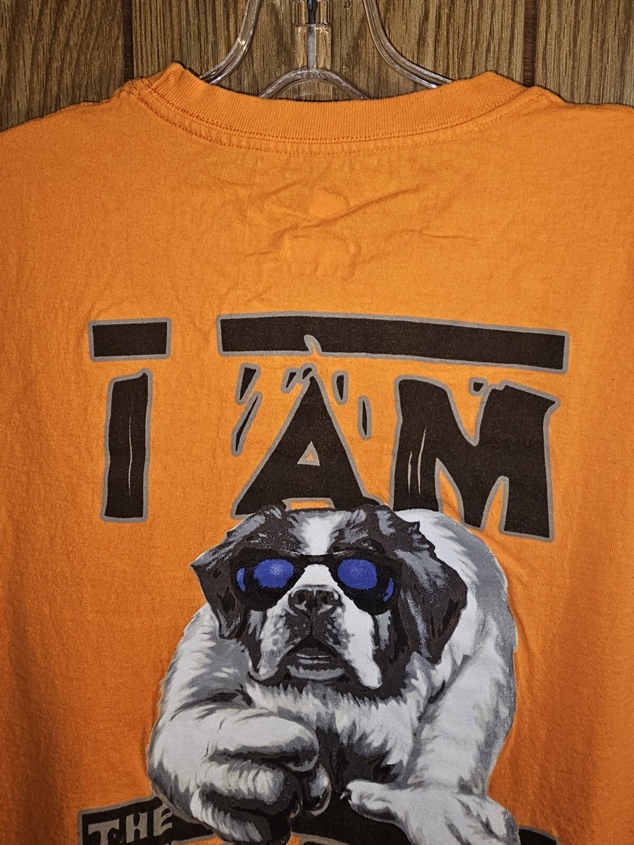Vintage Big Dogs 2000 Large Mens Orange Double-sided Graphic Logo