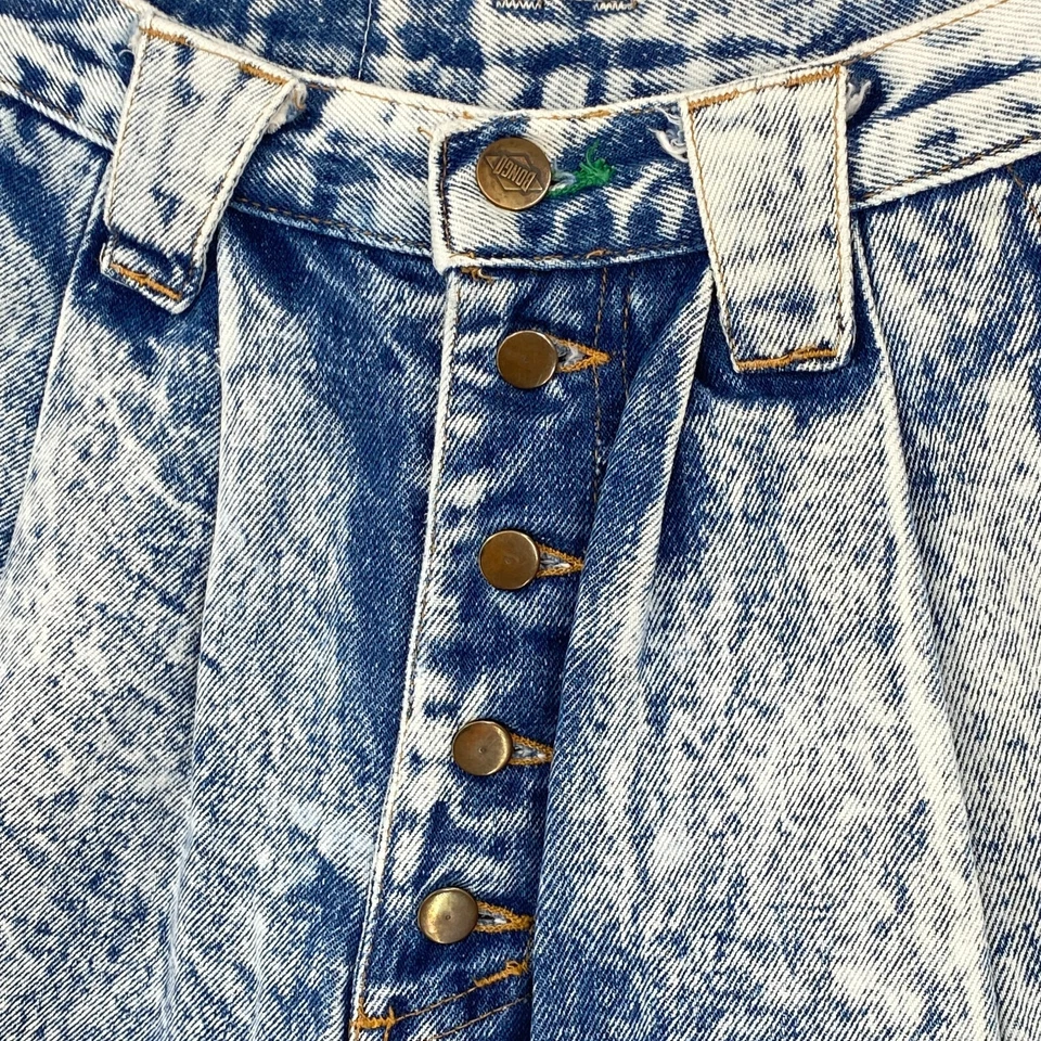 Винтажные плиссированные джинсы Mom Bongo кислотная стирка подходят как гранж 24x30 США 80-е 90-е - Изображение 4 из 4