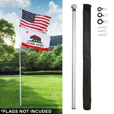 16ft Deluxe Locking Telescoping Fiberglass Pole Tail Gate RV Flag Pole