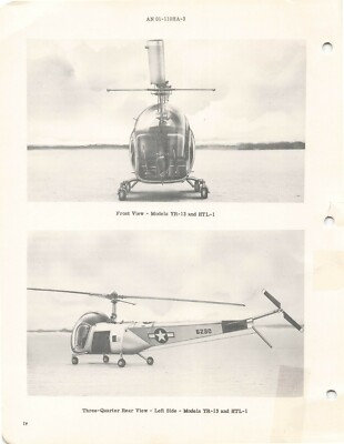 Bell YH-13,H-13B,HTL-1,-2,-3 Helicopter Structural Repair Inst