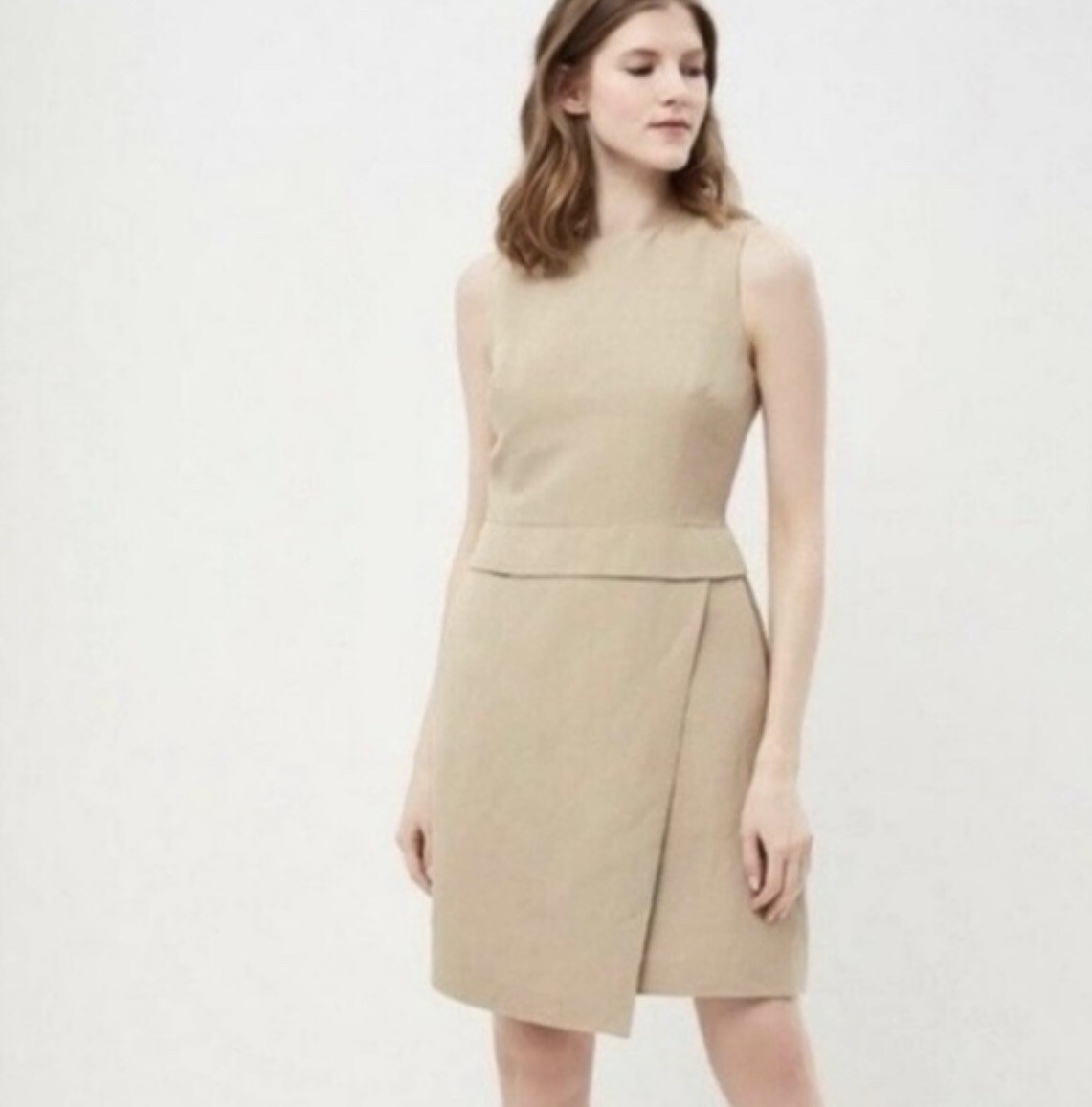 SIZE 6 Tall BANANA REPUBLIC TAN LINEN Blend Sleeveless SHEATH DRESS | eBay