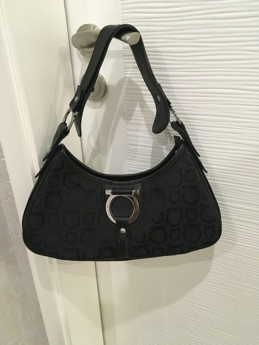 Salvatore Ferragamo Vintage Buckle Hobo Gancini Canvas Salvatore Ferragamo Vintage Buckle Hobo Gancini Canvas