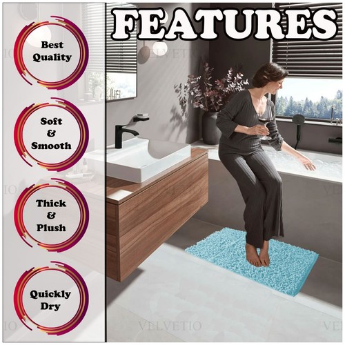 MEMORY LOOP BATH MAT SET PEDESTAL NON SLIP SUPER SOFT TOILET BATHROOM RUG 2PC - Picture 99 of 341