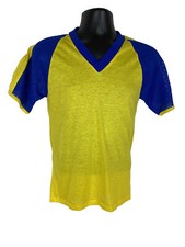 Vintage Small Dodger T-shirt Gold Blue 70s Deadstock Mesh Sleeves 50/50