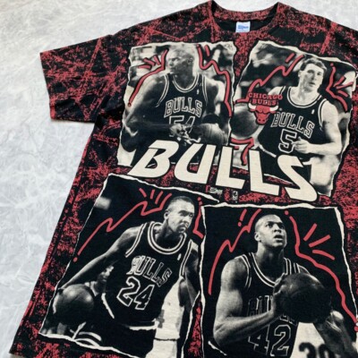 VTG 90s NBA CHICAGO BULLS 1992 SALEM SPORTSWEAR AOP T-SHIRT SIZE