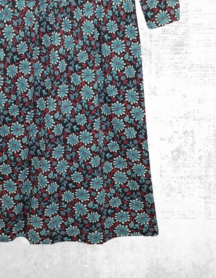 Women’s Seasalt Jersey Dress ¾ Sleeve Sea Cotton Midi Onyx Petal Crew Neck - Image 4 of 4