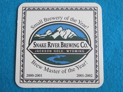 BEER Brewery COASTER ~ SNAKE RIVER Brewing Co ~ Brew Master of the Year 2000-02