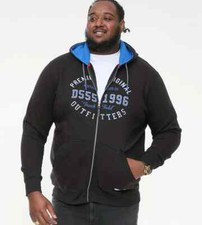 Image of D555 Duke Big Mens Hoodie Full Zip Chest Print 2XL-4XL 5XL 6XL 7XL 8XL (641601)