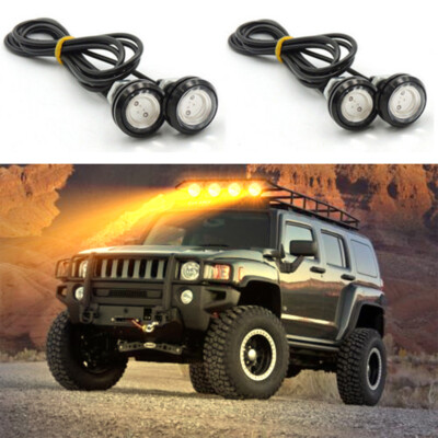 Amber Car LED Eagle Eye Light Waterproof DRL Lights For Boat Car Truck ATV UTV