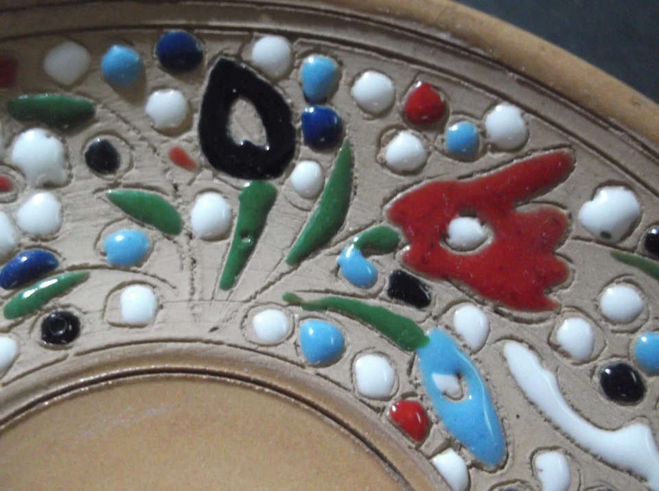 Plato redondo pequeño de cerámica de mosaico griego de colección hecho a mano... - Imagen 3 de 4