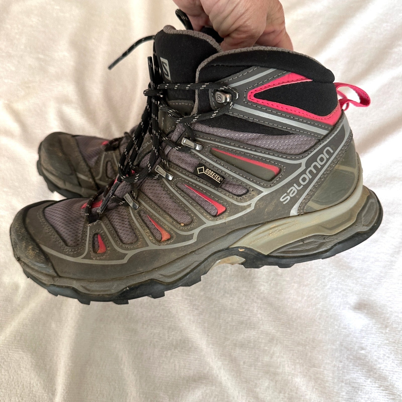 Stivali da trekking Salomon donna 7 x ultra media 2 goretex grigio stringati suola contragrip