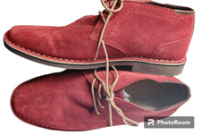 Reaction Kenneth Cole Desert Sun Red Men Suede Leather NEW Shoes US Size 10