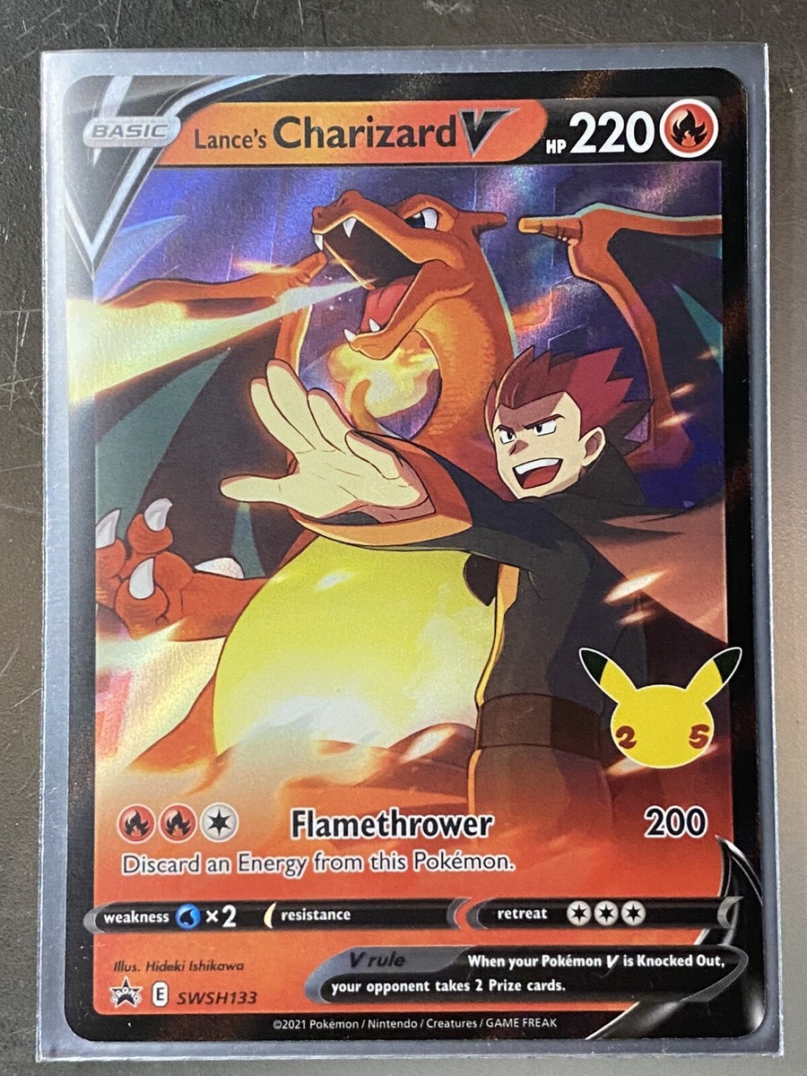 Lance's Charizard V Pokemon Card Promo SWSH133 Celebrations Black Star