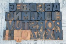 A-Z Alphabet 90 mm Holzbuchstaben letterpress wood letter tipograf&iacute;a caratteri..
