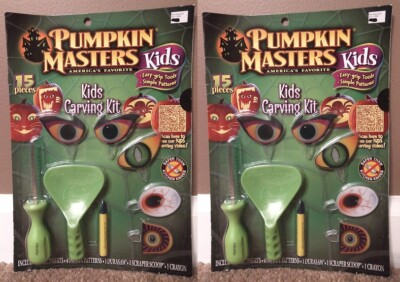 2-SET 15-TEILIGES KINDER KÜRBIS SCHNITZSETS Jack-O-Lantern Masters Halloween Party NEU