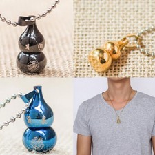 Travel Stainless steel Gourd Necklace Pendant Waterproof Pill Box Case Bottle