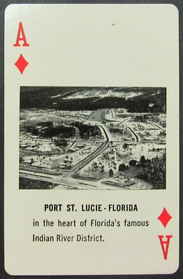 Port St Lucie Florida Ace Diamonds Florida Map Single Swap Playing Card