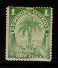 Liberia 1897 1c Oil Palm light green shade SG145 Mint