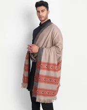 Traditional Kullu Woolen Man's Indian Shawl Stole Paisley Jamawar Wrap Pashmina