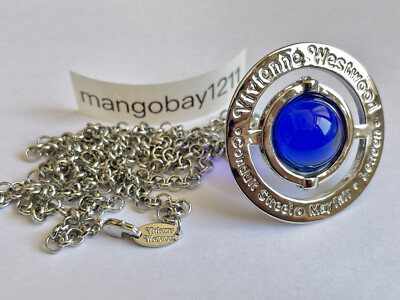 Vivienne Westwood Silver Royal Blue 3D Big Orb Pendant Necklace | eBay