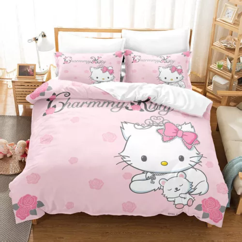 Hello@Kitty Set Biancheria da Letto Bambini Donna Ragazze Camera #Copripiumino Federa Set UK - Foto 45 di 47